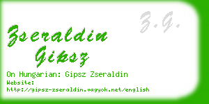 zseraldin gipsz business card